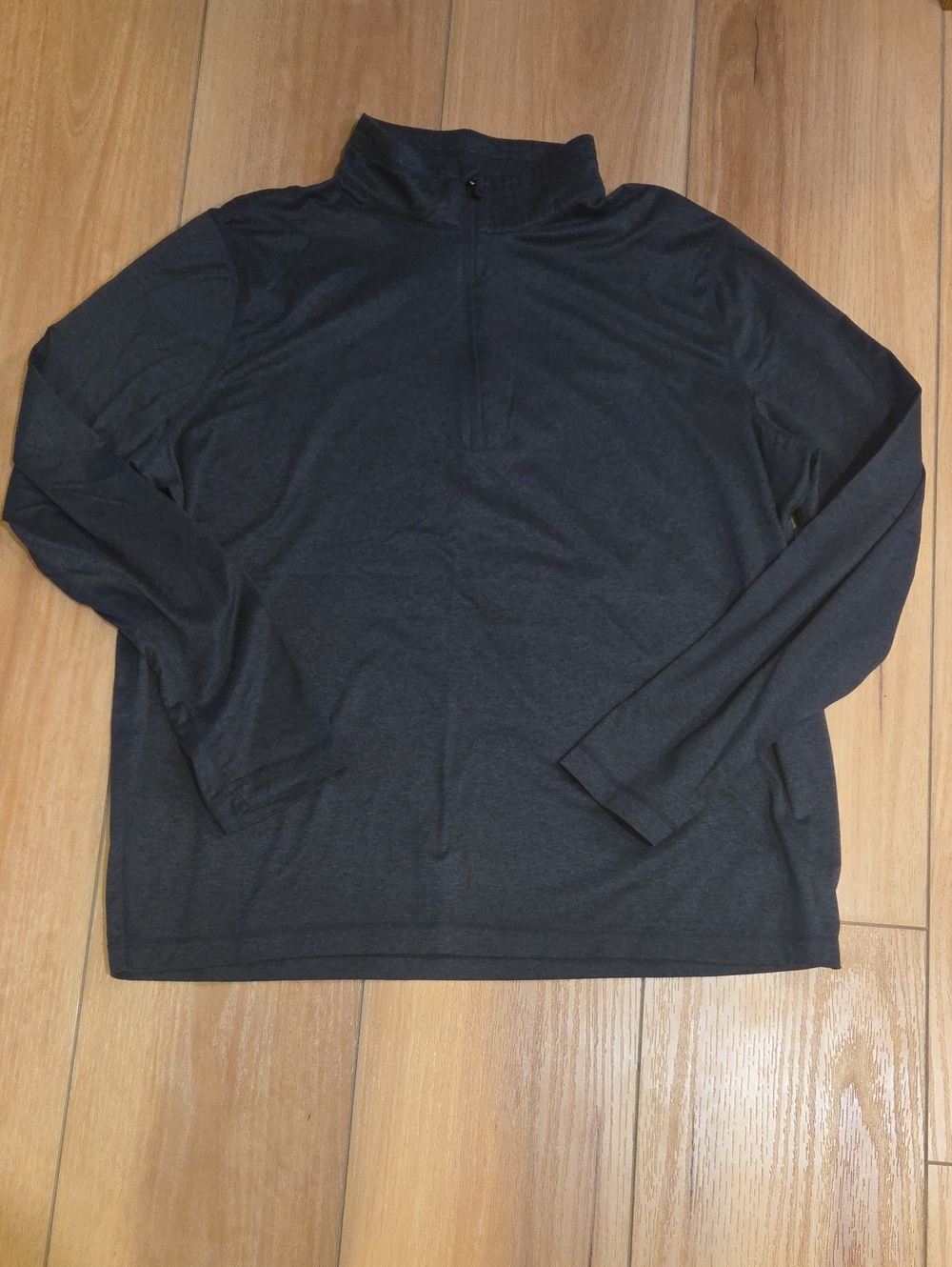 Men's Quarter-Zip Long Sleeve- Charcoal